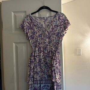 Floral Purple and Cream Dress